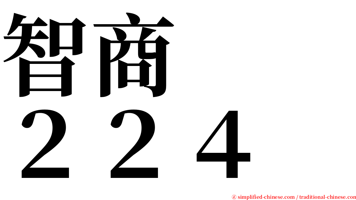 智商　　２２４ serif font